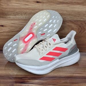 Adidas Women 9.5 ULTRABOOST 5X ‘Wonder White Lucid Red’ Running Shoes JH9021 NEW